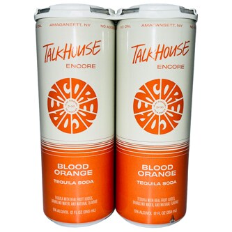 Talkhouse Encore Tequila Soda, Blood Orange, Cans